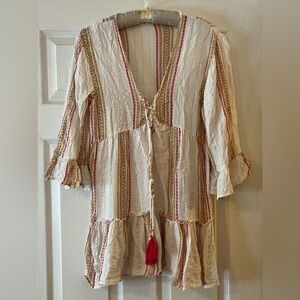 Blue Island Red and White Beach Dress with Bling!